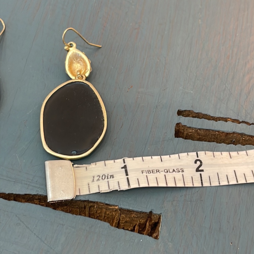 Black Rhinestone Earrings Evening Dangling lightweight - Picture 5 of 5
